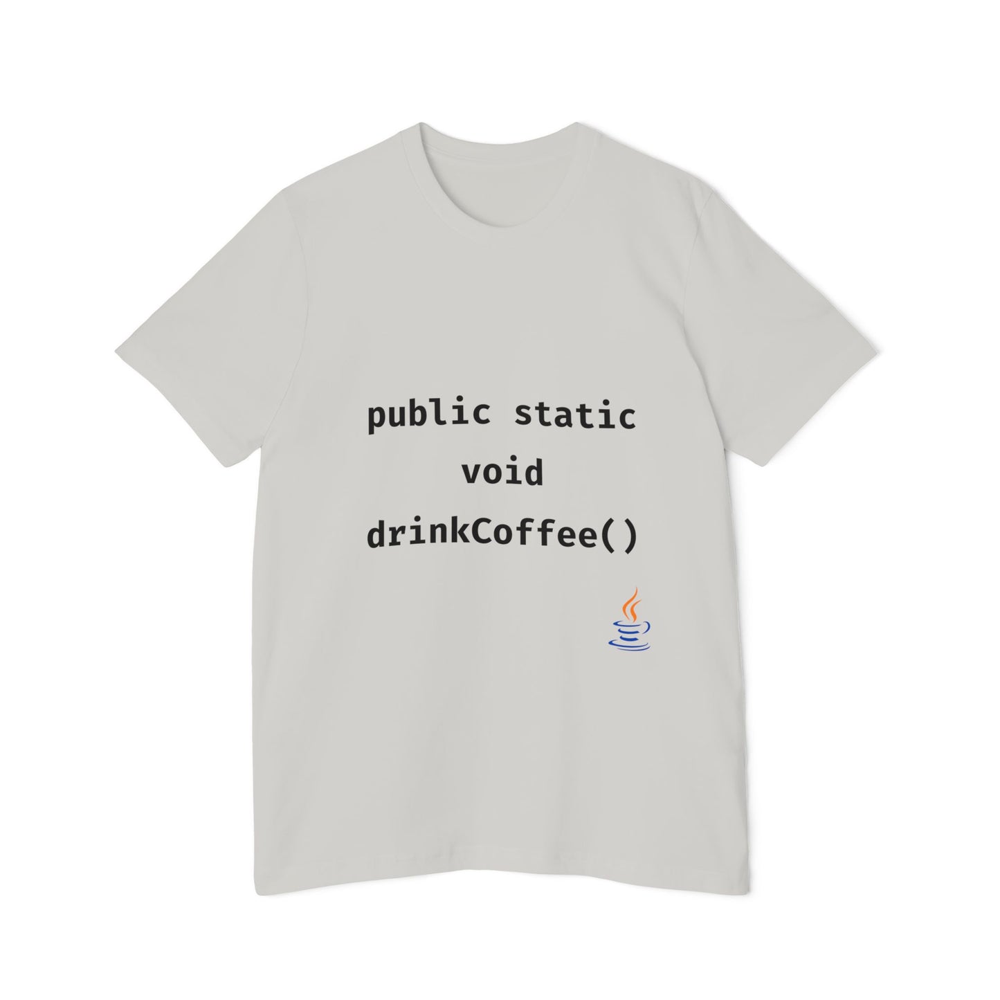 public static void drinkCoffee(); | Java Developer T-Shirt | Funny Coffee & Code Shirt | Usha Creations