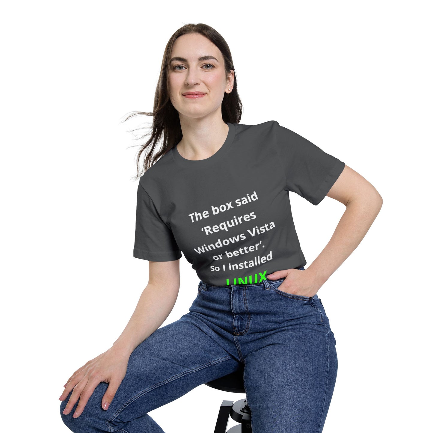 The Box Said ‘Requires Windows Vista or Better’. So I Installed LINUX | Funny Tech T-Shirt for Developers | Usha Creations