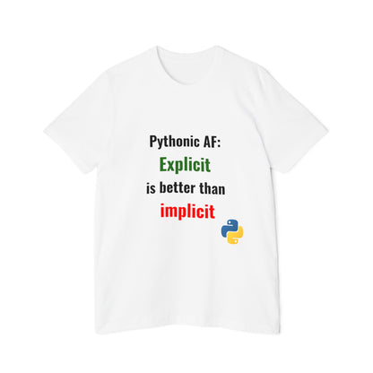 Pythonic AF: Explicit Is Better Than Implicit | Funny Python Developer T-Shirt | Usha Creations