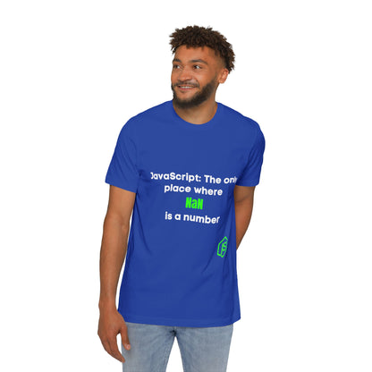 JavaScript: The Only Place Where NaN is a Number | Funny Coding T-Shirt for Developers | Usha Creations