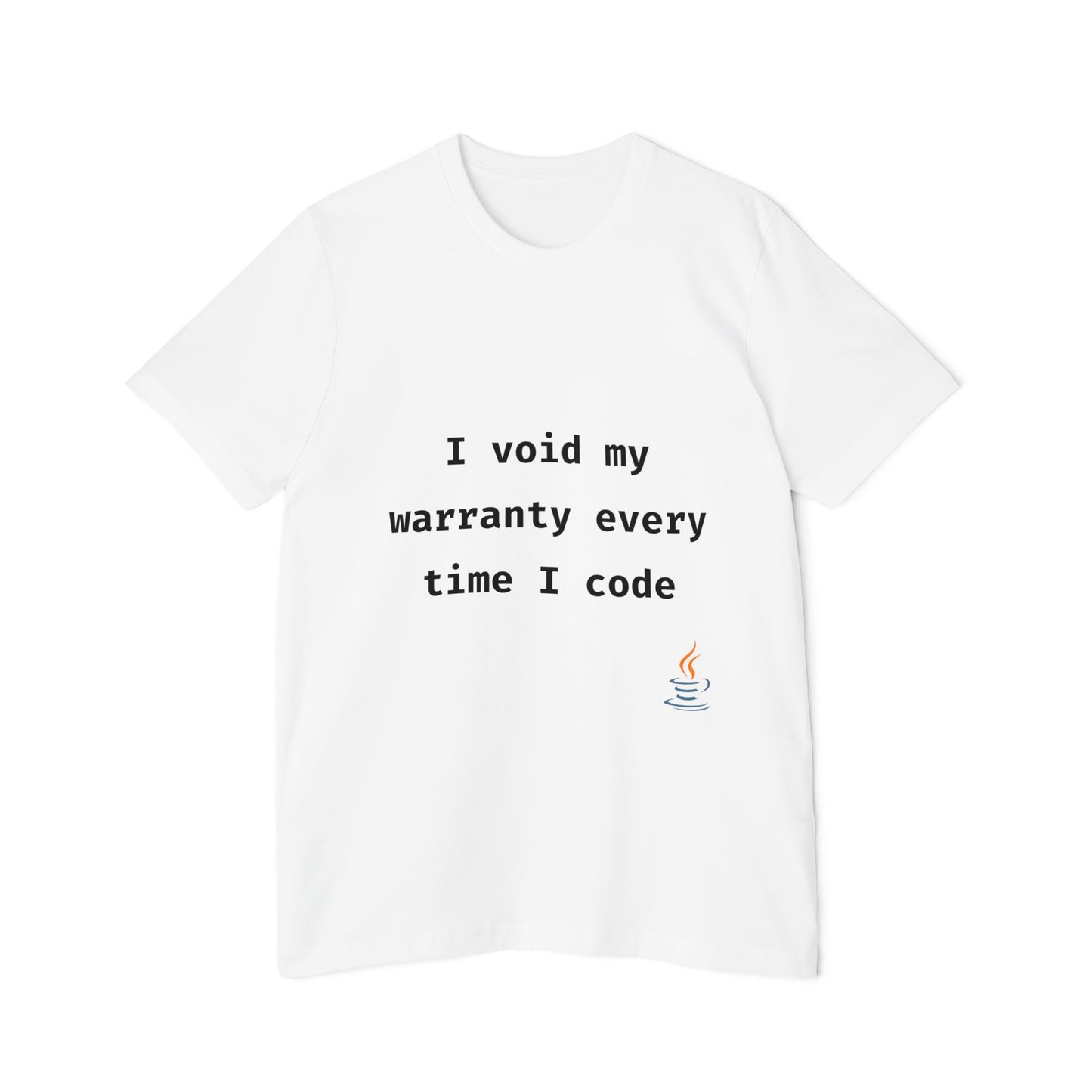 I Void My Warranty Every Time I Code | Java Programmer T-Shirt | Funny Coding Shirt | Usha Creations