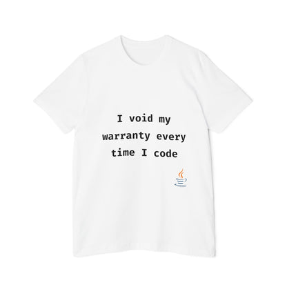 I Void My Warranty Every Time I Code | Java Programmer T-Shirt | Funny Coding Shirt | Usha Creations