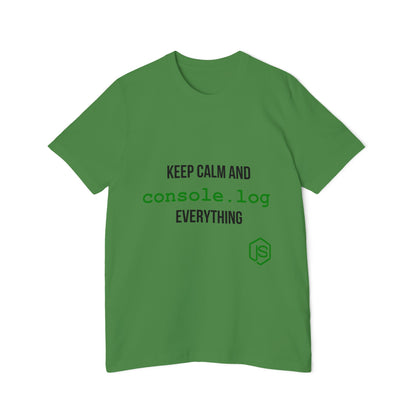 Keep Calm and Console.log Everything | JavaScript T-Shirt for Developers | Usha Creations