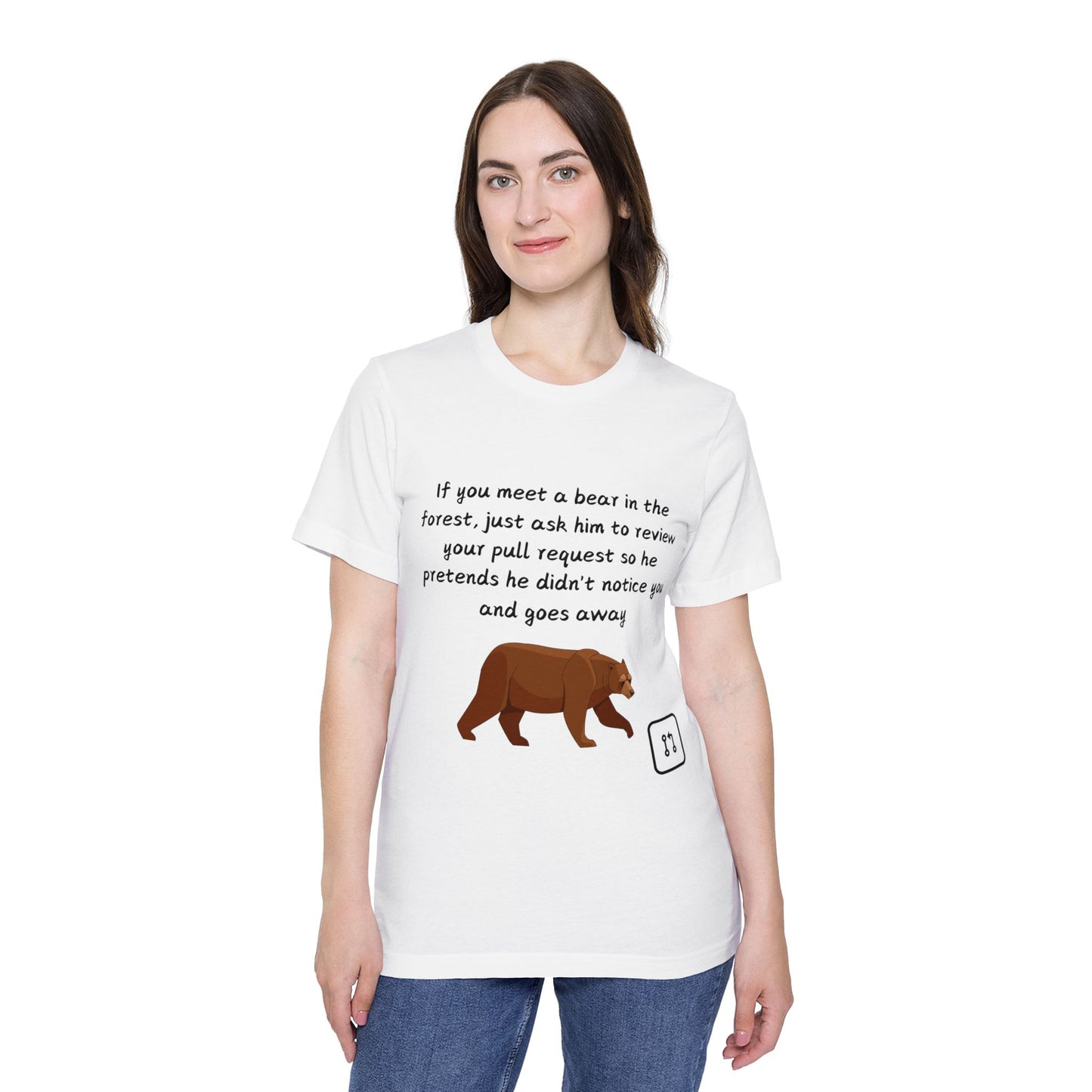 Bear Pull Request Review Developer Humor T Shirt | Coding Wildlife Meme Tees | Usha Creations