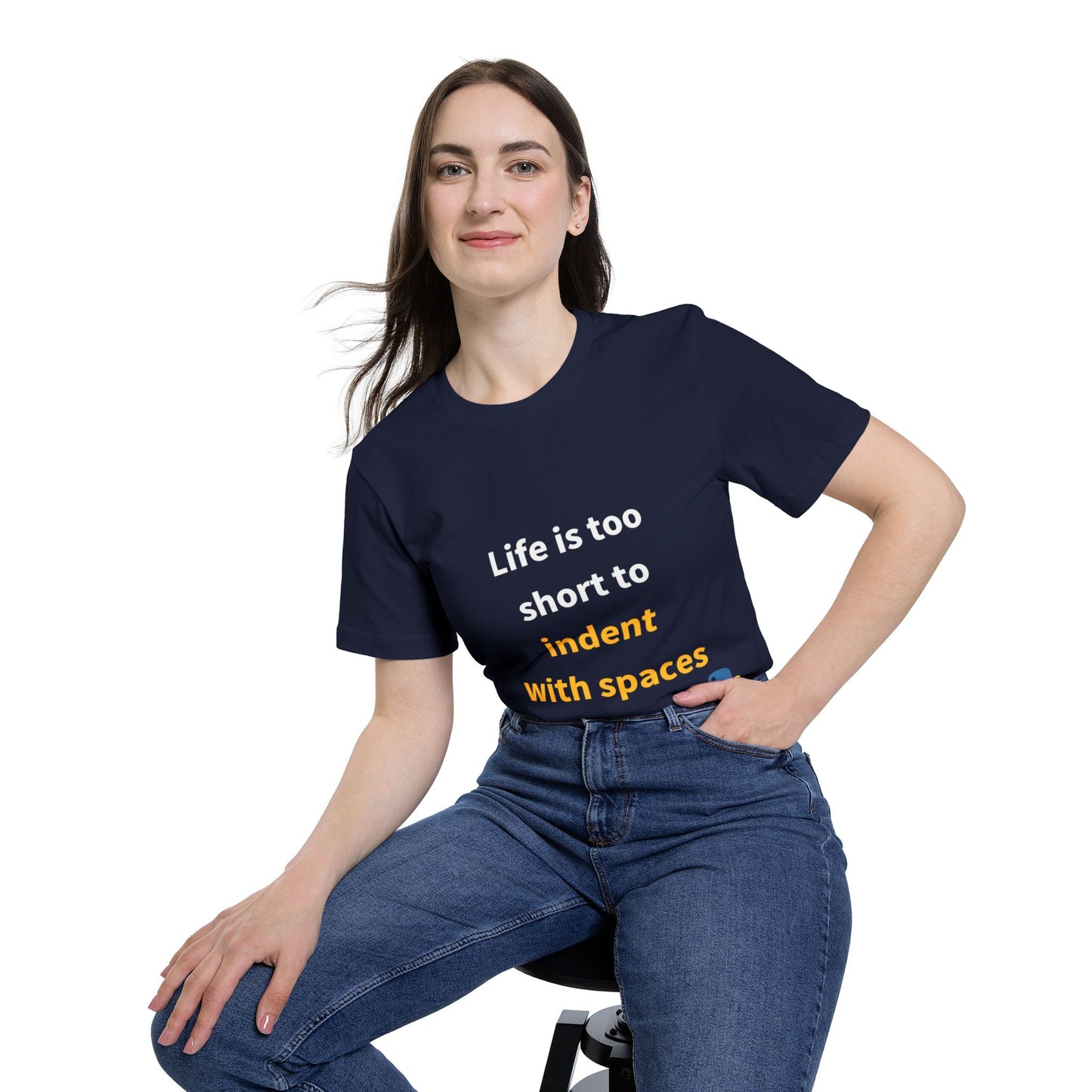 Life Is Too Short to Indent with Spaces | Python Programming T-Shirt | Usha Creations