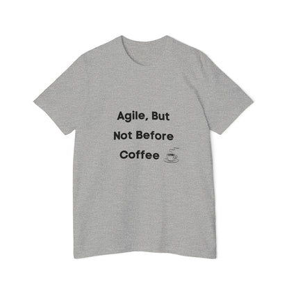 Agile, But Not Before Coffee | Funny Developer T-Shirt for Techies | Usha Creations