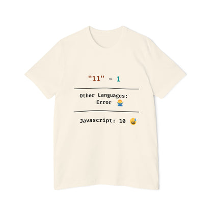 JavaScript Subtraction Quirk Coding Humor T Shirt | Web Dev Meme Tees | Usha Creations