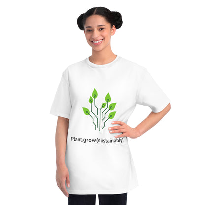 Plant.grow(sustainably) Eco Dev Tee | Green Code Shirt | Usha Creations