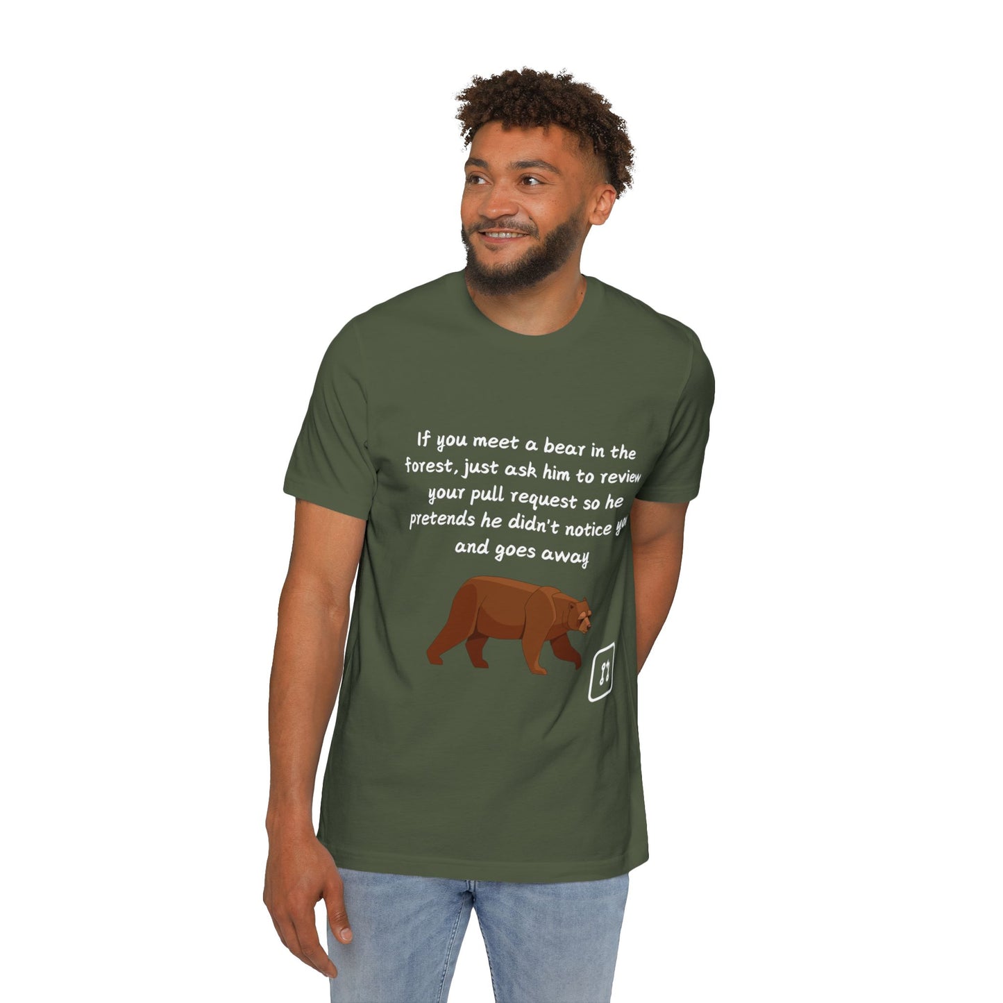 Bear Pull Request Review Developer Humor T Shirt | Coding Wildlife Meme Tees | Usha Creations