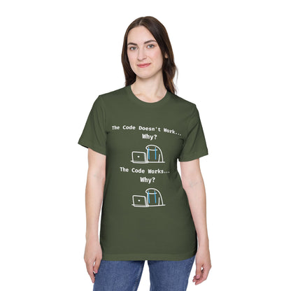 Developer Emotion Rollercoaster Debugging Humor T Shirt | Coding Life Meme Tees | Usha Creations