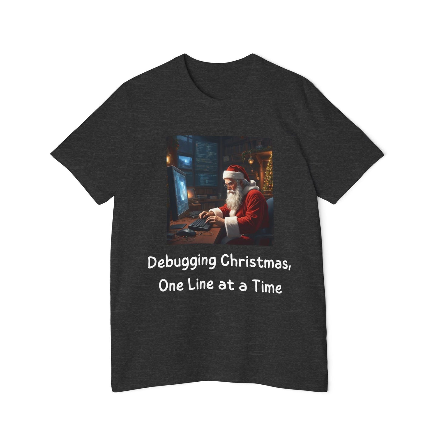 Santa's Code Workshop T-Shirt | Programmer Christmas Humor Tees | Usha Creations