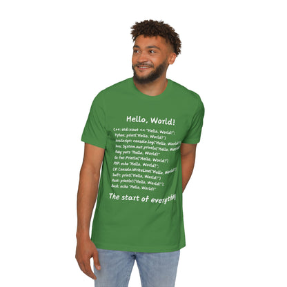 Hello World Multi-Language Programmer T Shirt | Coding Basics Meme Tees | Usha Creations