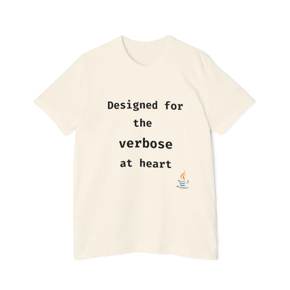 Java: Designed for the Verbose at Heart | Java Programming T-Shirt | Funny Developer Shirt | Usha Creations