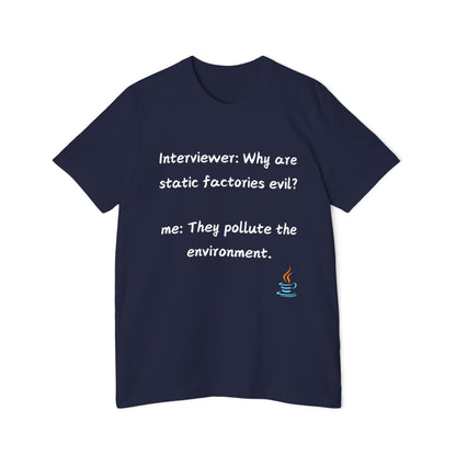 Static Factory Pollution Programmer Humor T Shirt | Coding Pun Meme Tees | Usha Creations