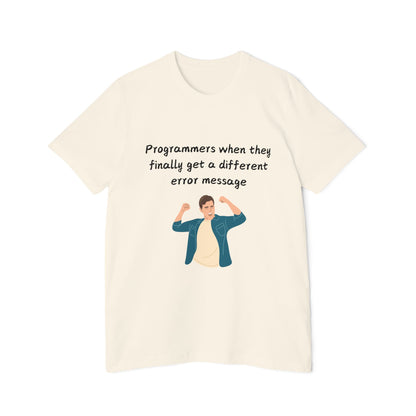 Programmer New Error Celebration Humor T Shirt | Debugging Victory Meme Tees | Usha Creations